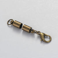 10pcs Pu Cuero Tira Cuerda Conector Capas De Punta Final Hebilla De Cierre De Lobo Para Fabricación De Joyas Pulsera Tamaño Exterior 2-10mm - details 8