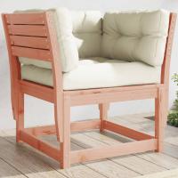 vidaXL Sofá jardín con reposabrazos con cojines madera pino impregnada en color Impregnado natural/Marrón cera/Pino natural y más | acolchados duraderos para sofás de jardín terraza exterior - details 3