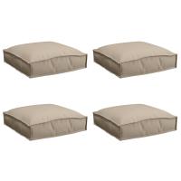 vidaXL Cojín de Exterior Set de 4 Taupe Tela de Poliéster 40 x 40 x 8 cm - details 1