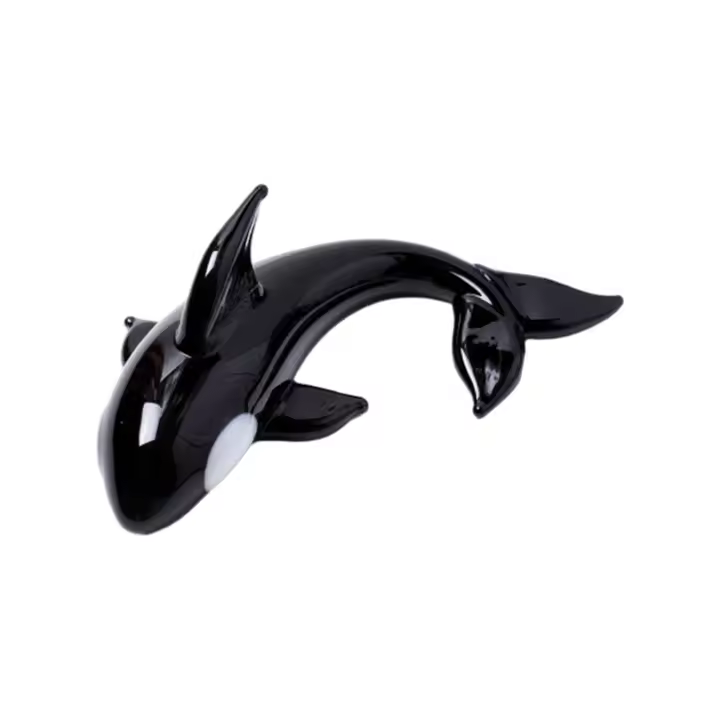 Estatua De Ballena De Vidrio Hecha a Mano Escultura Lifelike Para Mesita Centro De Mesa Adorno De Oficina Regalo De Festivales - 1