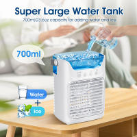 Aire acondicionado portátil, mini enfriador de aire de 700 ml con temporizador, 3 velocidades, 2 modos de pulverización, luz LED, enfriador evaporativo para oficina - details 9