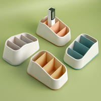 Caja De Almacenamiento Para Control Remoto Y Teléfono 4 Slots Organizador De Escritorio Ecológico De Plástico Para Hogar Y Hotel - details 4