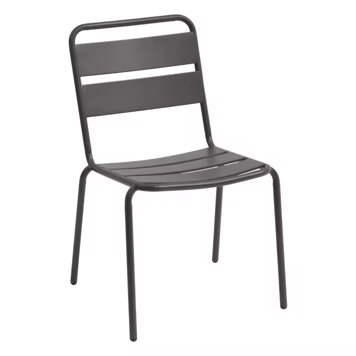 Pack 4 Sillas Exterior 52cm Phuket Muebles de Jardín Terraza Estilo Contemporáneo Color Gris Grafito - 1