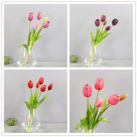 Lujosa Silicón Toque Real Tulipes Arreglo Floral Artificial Decorativo Para El Hogar Graduación Origina China Continental - details 5