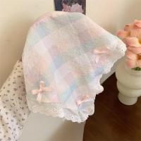 Fular De Encaje Cuadros Rojo Para Mujer Accesorio De Cabello Estilo Retro Triangular Para Viajes Y Fotografía Bandana De Algodón Adecuada Para Todas Las Estaciones - details 8