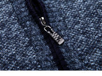 Chaqueta De Lana Gruesa Para Hombre Otoño Invierno Azul Claro Manga Larga Cierre Completo Cardigan De Fleece Talla Grande Ropa Casual - details 12