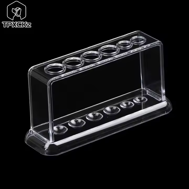 Estante De Tubos De Prueba De Plástico Transparente Con 6 Agujeros Soporte Para Laboratorio Organizador De Tubos De Prueba - 1