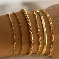 Juego De 6 Pulseras Pila Stackable Chic Para Mujer Cadena De Serpiente Cierre De Abrazadera Estilo Oficina/Carrera Metal Aleación - details 0