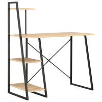 vidaXL Escritorio con estantería color roble y negro 102x50x117 cm en color negro y roble/Negro y marrón/Blanco | estructura resistente ideal para salón dormitorio o estudio - details 0