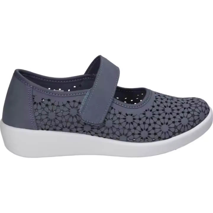 DOCTOR CUTILLAS | Zapatos con Cuña Doctor Cutillas para Mujer – Zapato en Color Azul Marino con Detalles – Zapatos con Velcro – Cuña Media y Cómoda – Estilosos – Cómodos y Versátiles – Modelo 38470 - 1
