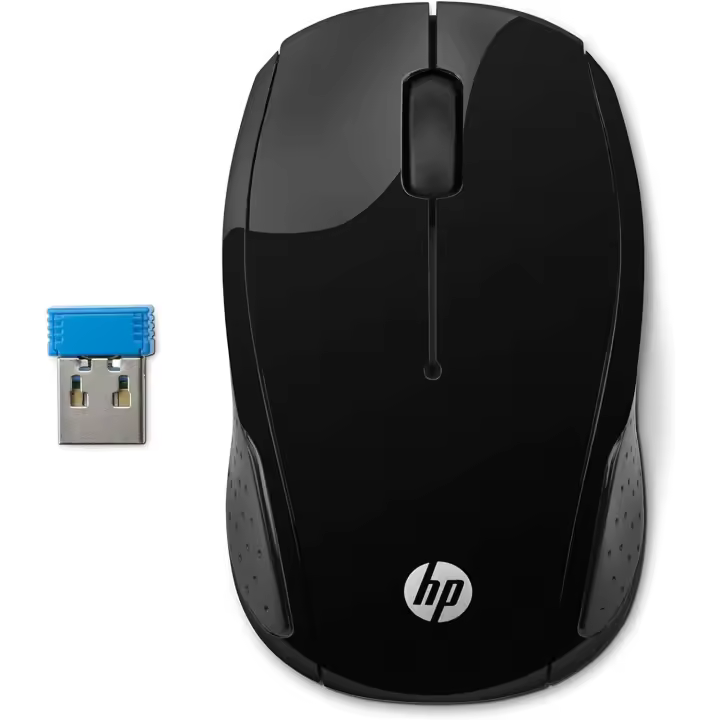HP 200 - Ratón Inalámbrico Wireless Mouse 1000 dpi, Puerto USB, 2 Botones y Rueda de Desplazamiento, Conexión inalámbrica de 2,4 GHz, 12 Meses Duración Batería, Windows 7 y Superiores, Mac OS 10.x y Superiores, Chrome OS), Color Negro - 1