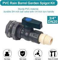 Conector Tanques de Agua de PVC Grifo de Barril DE AGUA DE PVC de 3/4 pulgadas con accesorio de mamparo y adaptador de Manguera - details 1