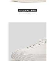 Zapatillas Blancas Para Hombre 2024 Moda Primavera Casual Con Cordones Punta Redonda Planas Zapatos Deportivos Ajuste Talla Normal - details 4