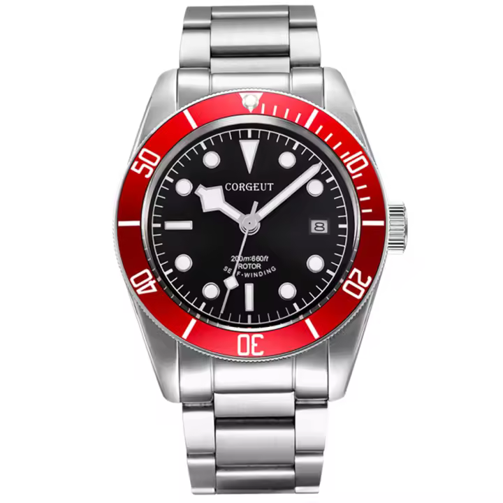 Reloj De Pulsera Para Hombre De Lujo Con Movimiento Japonés Y Cristal De Zafiro CORGEUT Diversión Automática Con Fechador Estilo Negocios Y Casual Resistente Al Agua 20 Barra - 1