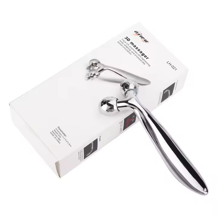 Rodillo masajeador de estiramiento Facial 3D, instrumento de masaje Facial, rodillo giratorio 360, removedor de arrugas en forma de Y, herramientas de relajación - 1