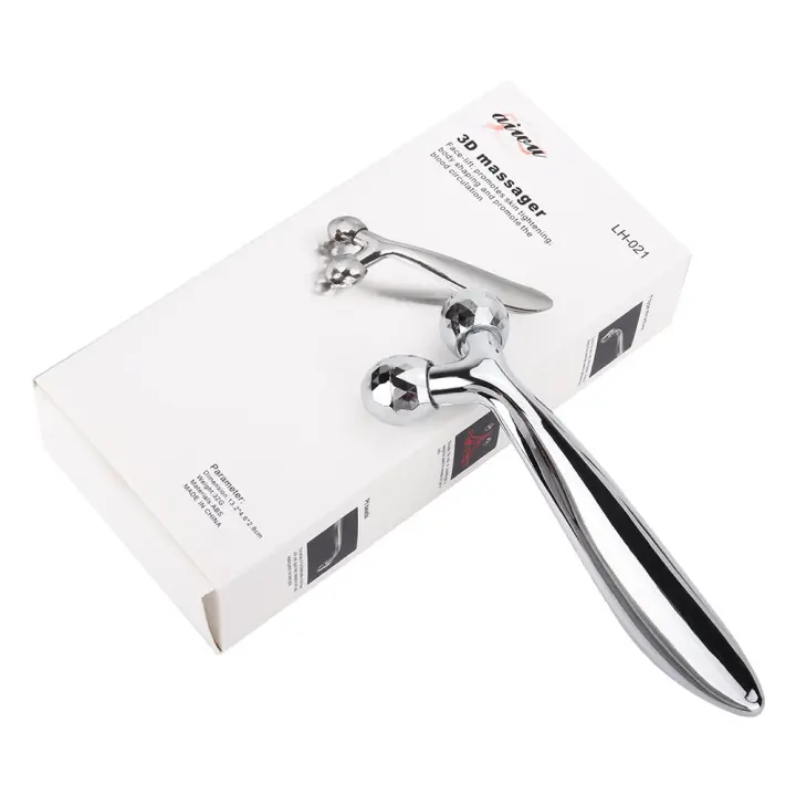 Rodillo masajeador de estiramiento Facial 3D, instrumento de masaje Facial, rodillo giratorio 360, removedor de arrugas en forma de Y, herramientas de relajación - 1