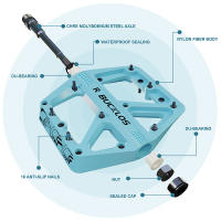 Pedales De Bicicleta De Montaña BUCKLOS Ultraligeros De Nylon Con Rodamientos Sellados Para MTB Y Carretera Accesorios De Bicicleta Color Variado Peso Approx. 365g - details 5