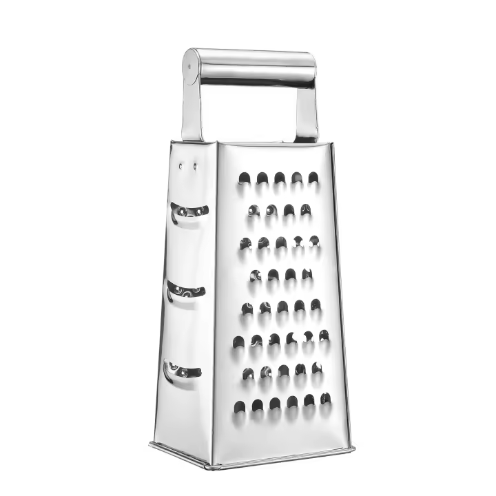 DESEOS Rallador de Cocina Multifuncional de Acero Inoxidable con 4 Caras para Queso, Verduras y Más | Manual | Mango ergonomico - 1