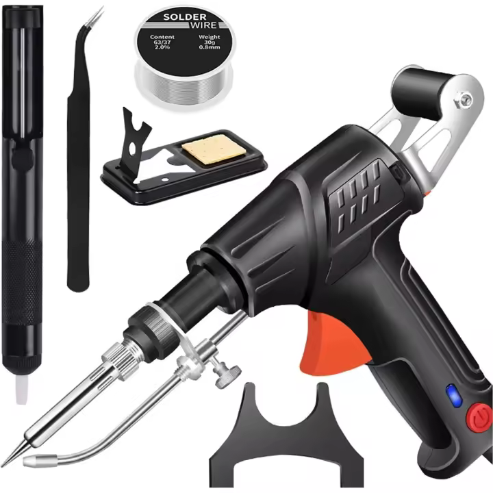Herramientas de soldadura láser industrial con calentamiento interno, juego de pistola de soldar multifunción 2025, soldador automático con cable y calentamiento interno (negro - 1