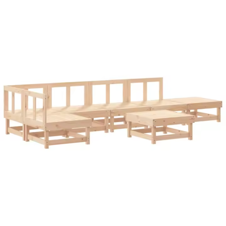 vidaXL Juego de muebles de jardín 7 piezas madera maciza de pino - 1