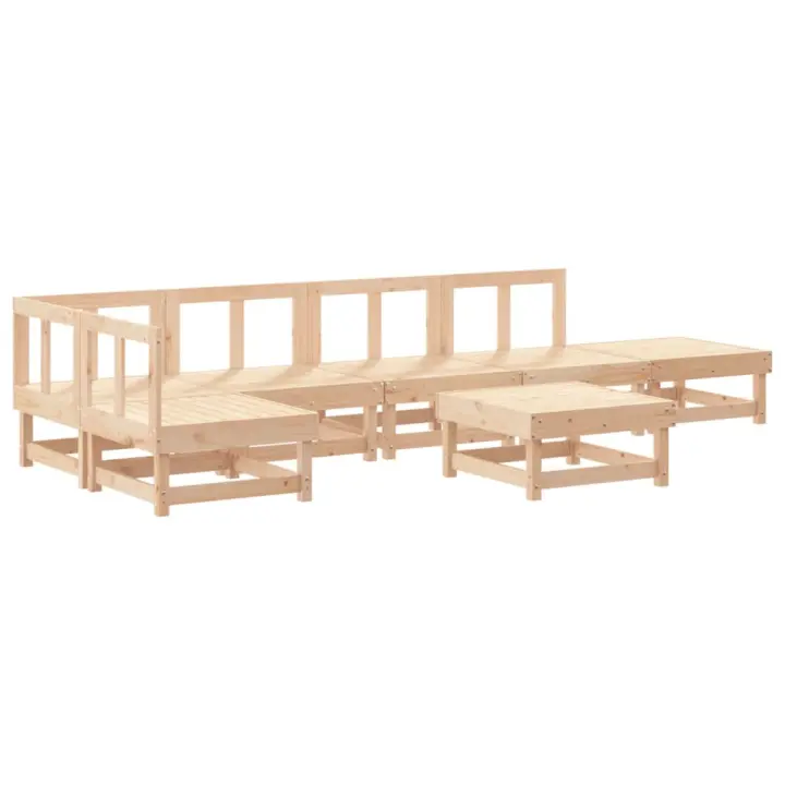 vidaXL Juego de muebles de jardín 7 piezas madera maciza de pino - 1