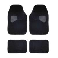HOGUITA-Juego de 4 Alfombras de Moqueta para Coche,Alfombrillas Universales para Coche,Antideslizantes,Alfombras Delanteras y Traseras,Color Negro - details 0