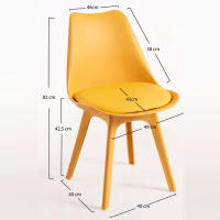 ORION91 Silla BOREAL Asiento Acolchado Piel Sintética y Patas Color Amarillo Curry 48x43x82cm Comedor Oficina Salón Teletrabajo Cocina - SpazioLuzio - details 1