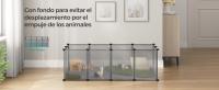 SONGMICS Valla para Mascotas, Parque para Cobayas con Suelo, Recinto Interior de Plástico Transparente para Hámsters, Conejos, Erizos, para Animales Pequeños, 125 x 63 x 42 cm, Gris/Blanco - details 0