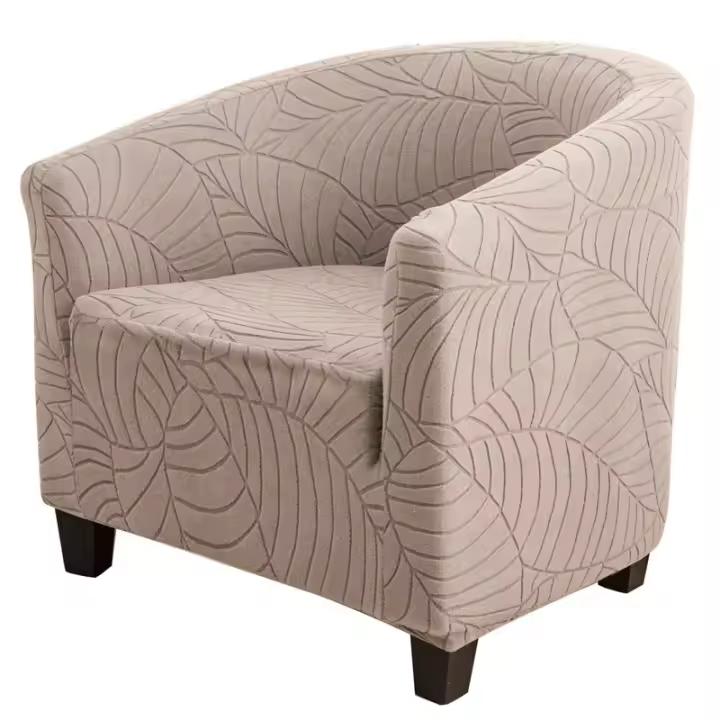 Cubierta De Silla Club Elástica En Jaquearl Sólido Protección De Muebles Para Sala De Estar Cubierta De Sofá De Barra Adecuada Para Silla De Un Brazo - 1