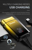 Kemei TX10 Afeitadora Eléctrica Para Hombres Recargable USB Con Pantalla LCD Trimmer De Barba Y Cabello Corte Rápido Y Seco Duración De Batería De 120 Minutos - details 6