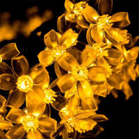 Luces De Flores Solares Para Jardín Fiesta De Boda Decoración De Patio Luces De Morera En Forma De Cerezo Multicolor Y Blanco Cálido Para Exterior - details 4