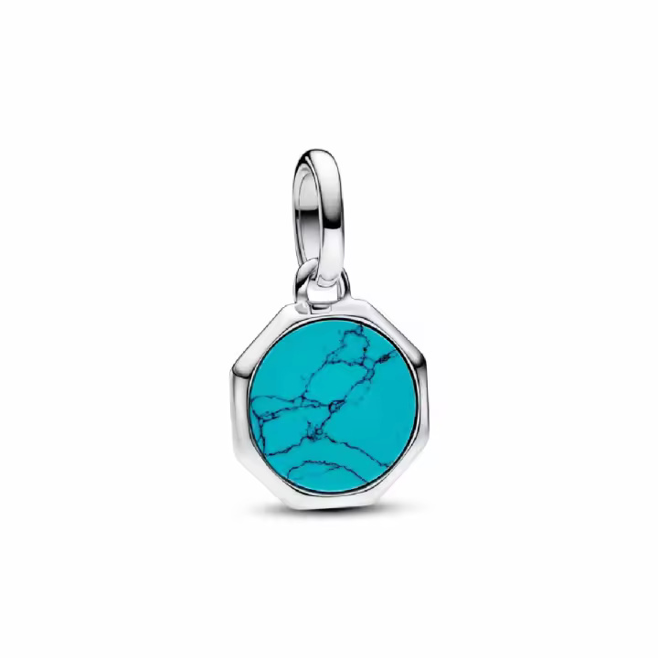 Charm Pandora ME Mini Medallón Grabable Turquesa - 1