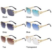 Gafas De Sol Sin Montura Vintage 2024 Para Hombres Y Mujeres Con Puente Doble Graduación Y Protección UV400 Lentes Cuadradas Oversized - details 1