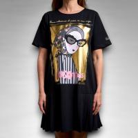 Vestido Grace Anabel Lee Corto - "Nunca subestimes" con Maxi Print y Foil Dorado - details 5