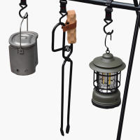 Pinzas De Carbón Portátiles Con Mango De Madera Para BBQ Camping Picnic Herramientas Al Aire Libre Con Diseño De Pico De Pato - details 2
