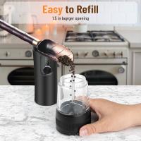 Juego de molinillo eléctrico de sal y pimienta, molinillo de cerámica automático con pantalla de batería, base recargable, salero de acero inoxidable con 5 niveles de grosor ajustable para cocina - details 5