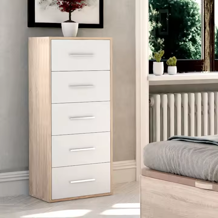 Venprodin - Sinfonier 5 Cajones 99X40X35 Cambrian-Blanco / Blanco - 1