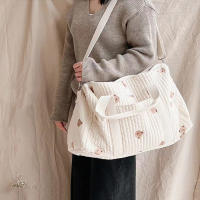 Bolso De Hombro Portátil De Oso Lindo Bordado Gran Capacidad Dibujos Animados Para Madre Bebé Padre Hijo Bolsa De Mamá - details 1