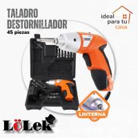 LoLek Destornillador inalámbrico recargable sin cables, con 45 accesorios, luz led, gran poder, mango antideslizante, - details 3