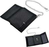 Triple Monedero Carteras para Hombre Joven with Cadena de Seguridad Clip Cremallera Delgada para Viajes - details 1