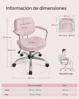 Silla Ergonómica de Escritorio con Reposabrazos Individuales - Silla Giratoria de Oficina con Inclinación y Altura Ajustable, Ideal para Dormitorio u Oficina - details 41