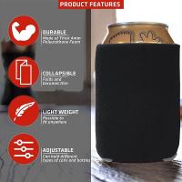 2Pcs Beer Cooler,Soft Neoprene Can Coolers for Soda Cans Beer Cans Beer Bottles(Blue and Black) - details 1