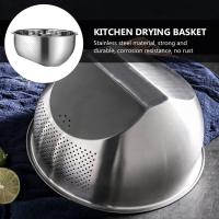Colador de acero inoxidable Colador de cocina Tazón de frutas vegetales Cesta de drenaje Colador de pasta Cesta de lavado para arroz Fideos de espagueti Drenaje de alimentos 26Cm - details 3
