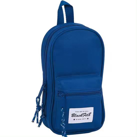 SAFTA - BLACKFIT8 OXFORD PLUMIER MOCHILA C/4 PORT. VACIO con 4 compartimentos - Plumier Mochila con 4 estuches incluidos sujetados con bolsillo de red y Doble tirador en cremallera principal para facilitar su apertura - Estuche diseño único by safta - 1