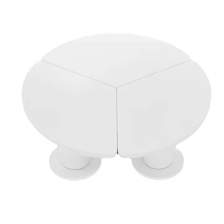 Round coffee table, 100 cm diameter, 40 cm height, lacquered MDF top and PVC legs - 1