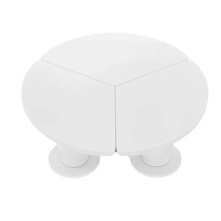 Round coffee table, 100 cm diameter, 40 cm height, lacquered MDF top and PVC legs - 1