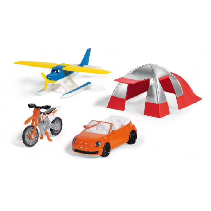 Siku - Conjunto de Ocio - Gran Lago - Hidroavión y Motocicleta Cruzada - 1