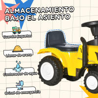 HOMCOM Tractor para Niños de 12-36 Meses con Remolque Extraíble Coche Correpasillos con Bocina Faros Pala Asiento de Suelo 25 cm y Rastrillo Carga 25 kg 91x29x44 cm - details 4