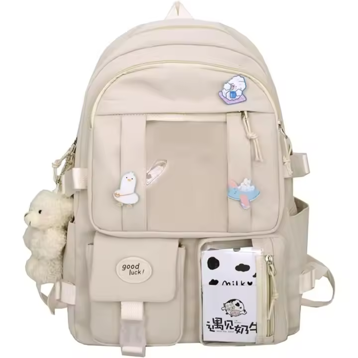 Mochilas para niños con bonitos accesorios para Niños, mochila Escolar de Nailon de gran capacidad, mochilas de Día Con múltiples bolsos para adolescentes - 1