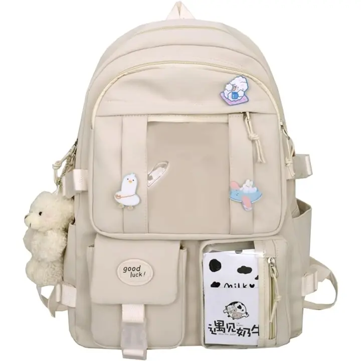 Mochilas para niños con bonitos accesorios para Niños, mochila Escolar de Nailon de gran capacidad, mochilas de Día Con múltiples bolsos para adolescentes - 1